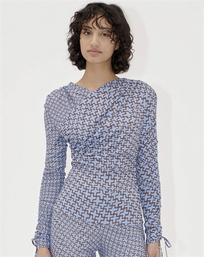 Wrap Front Gathered Sleeve Bluse - Stine Goya 